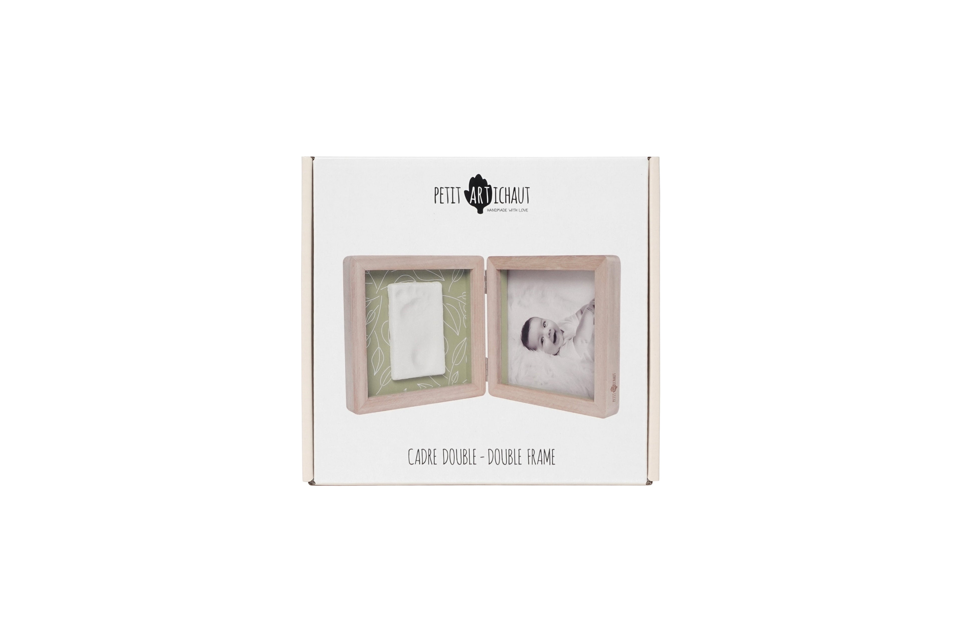 Petit Artichaut Double Frame Baby Photo & Imprint Keepsake - Olive Tree