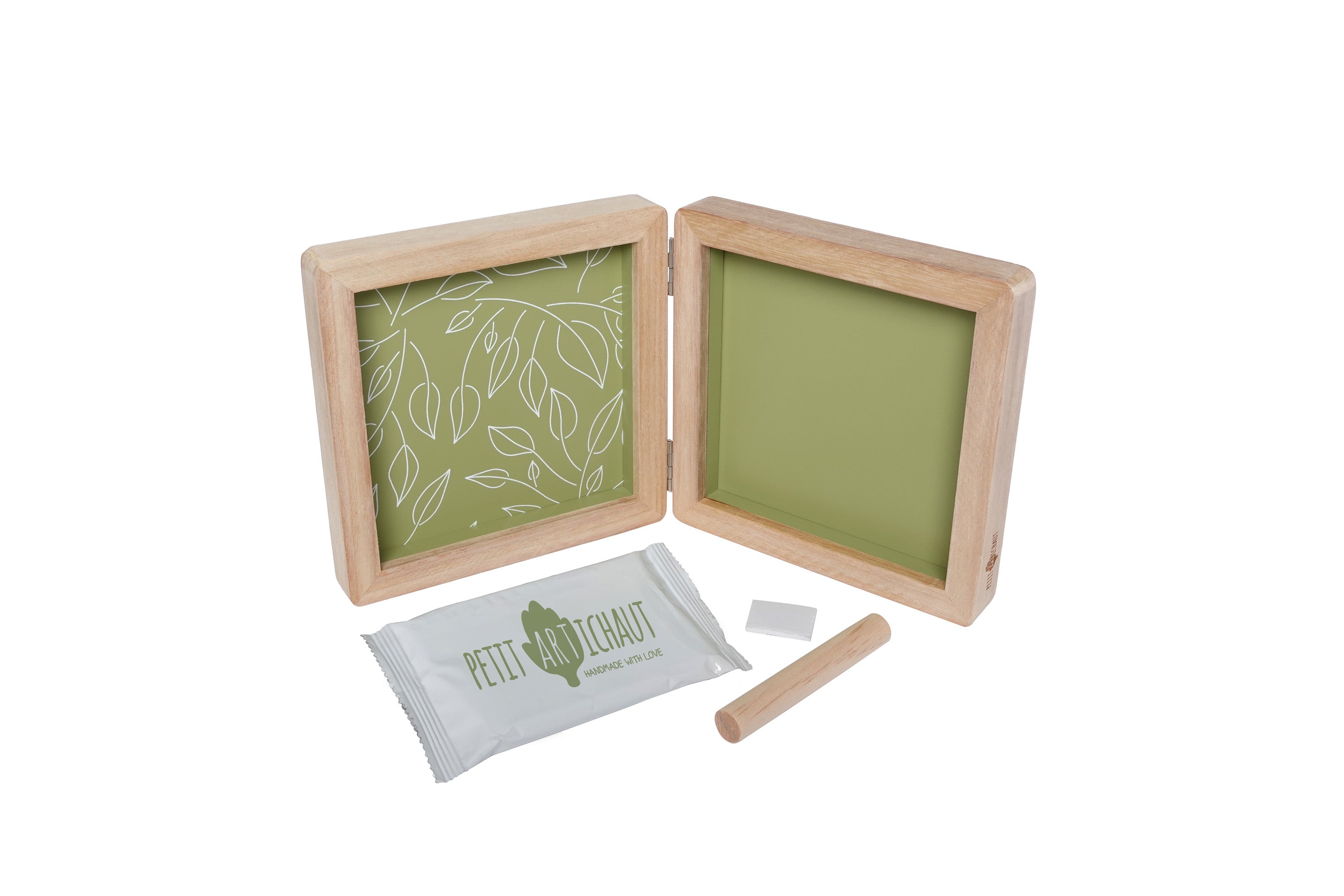 Petit Artichaut Double Frame Baby Photo & Imprint Keepsake - Olive Tree