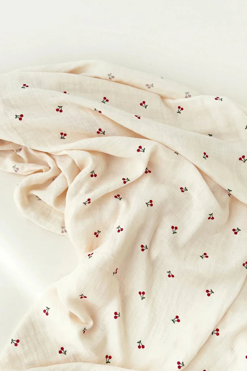 The Cherry Muslin Blanket Swaddle