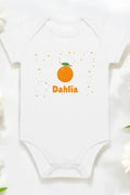 Orange Personalised Bodysuit in White
