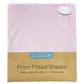 Callowesse Fitted Pram/Carrycot Sheets (2 Pack) - Pink