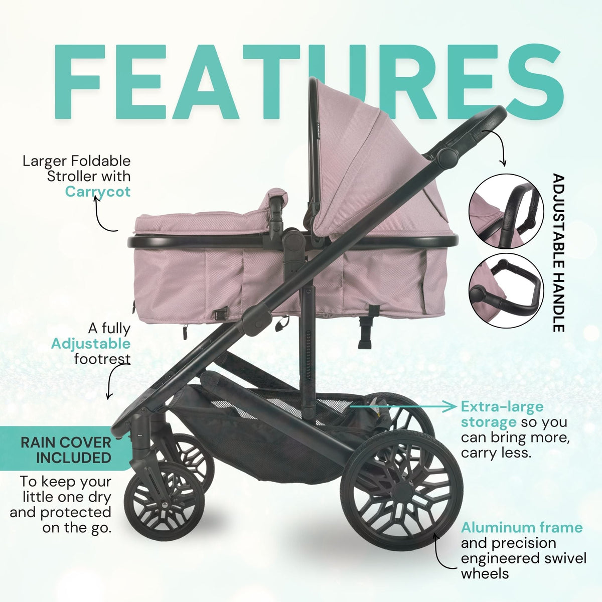 Lejoux Avant Baby Pram Stroller Carrycot Pushchair 0 Months+