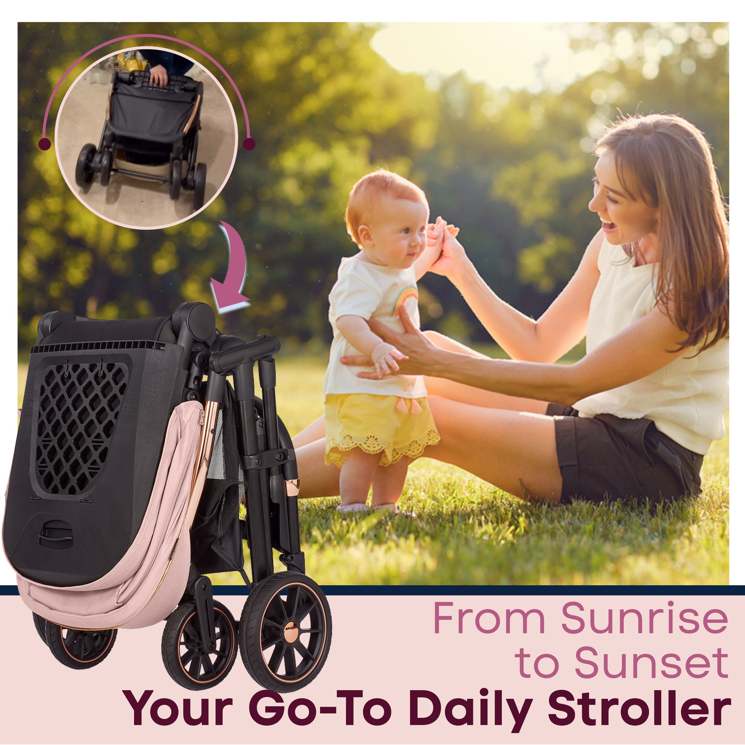 Lejoux+ Baby Pram Stroller Pushchair 0 Months +