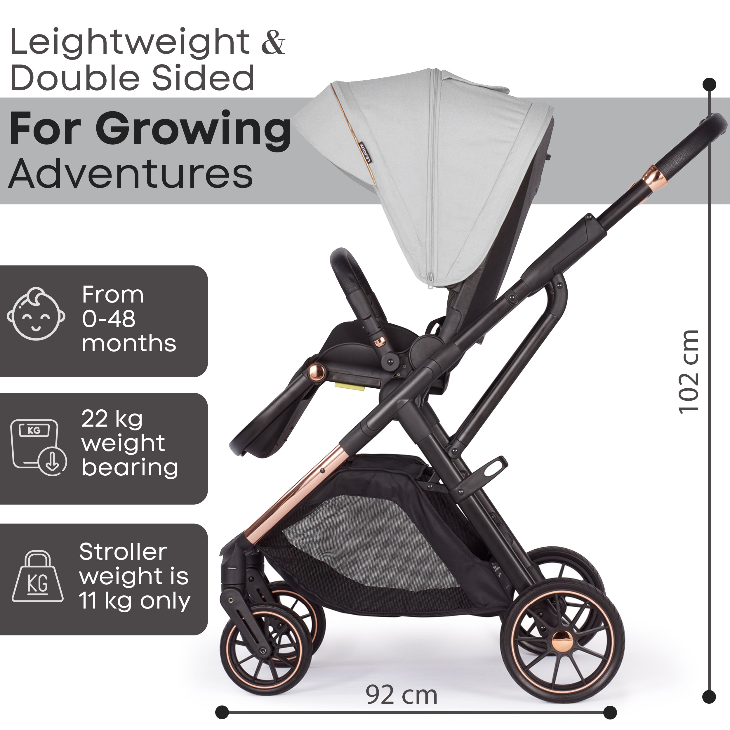 Lejoux+ Baby Pram Stroller Pushchair 0 Months +