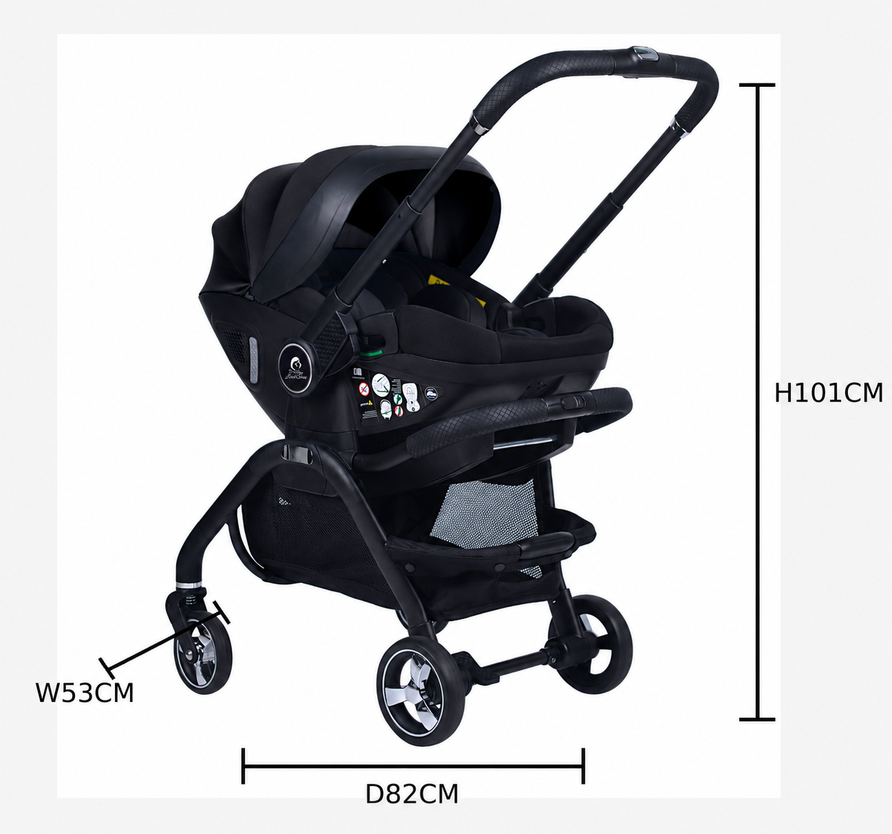 For Your Little One Qubi Infant Car Seat Stroller - Eclipse Black