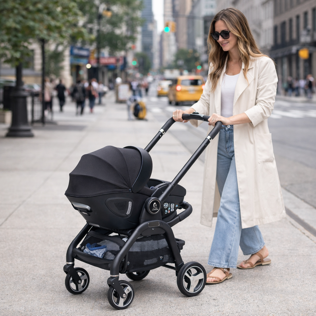 For Your Little One Qubi Infant Car Seat Stroller - Eclipse Black