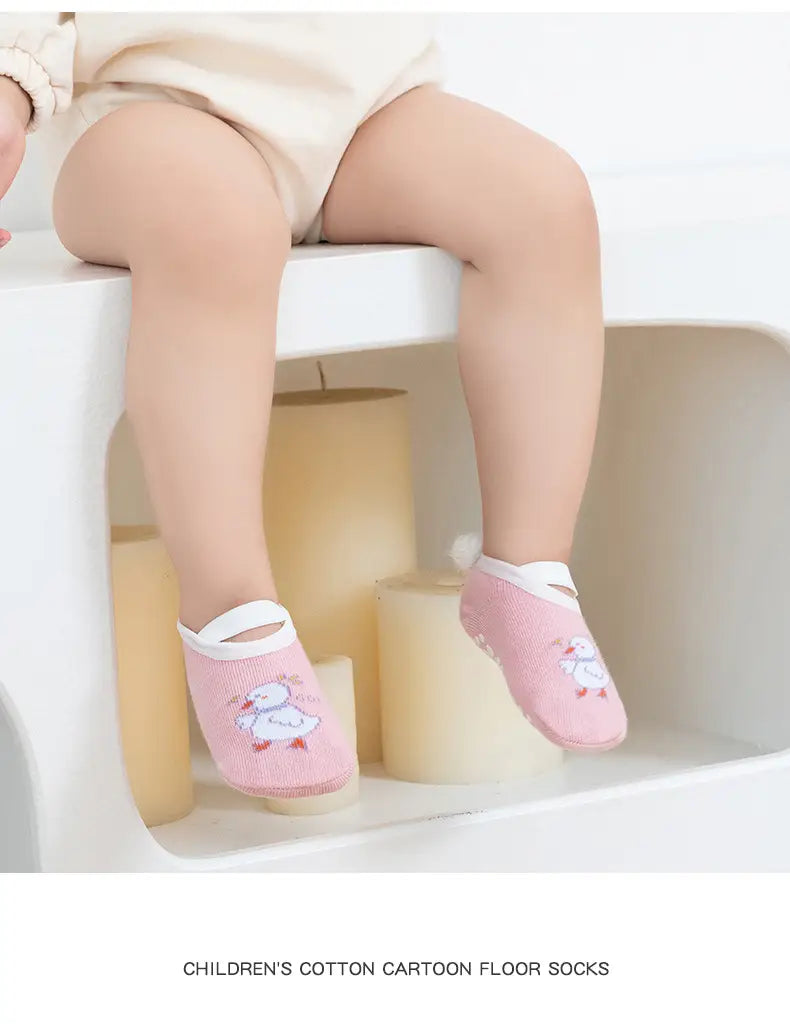 Spring Anti Slip Baby Socks Toddler Kids Floor Socks with Rubber Soles Autumn Newborn Baby Boy Girl Cartoon Cute Ball