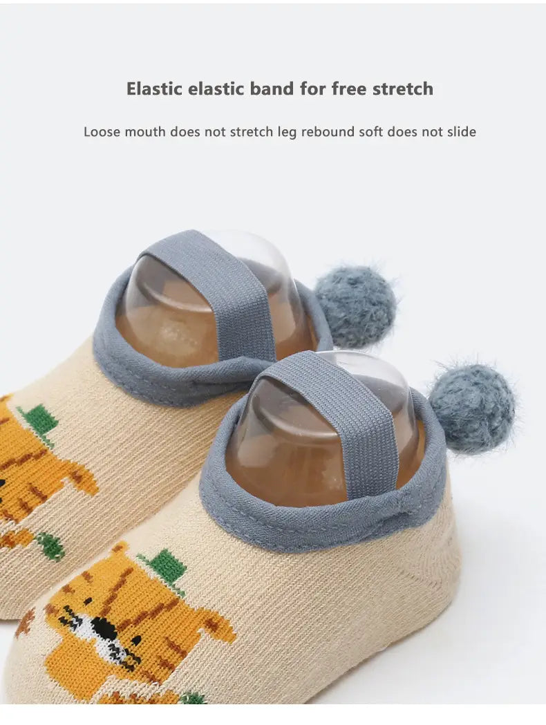 Spring Anti Slip Baby Socks Toddler Kids Floor Socks with Rubber Soles Autumn Newborn Baby Boy Girl Cartoon Cute Ball