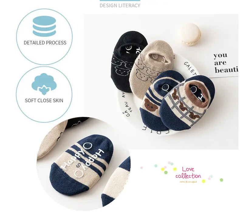 Spring Anti Slip Baby Socks Toddler Kids Floor Socks with Rubber Soles Autumn Newborn Baby Boy Girl Cartoon Cute Ball