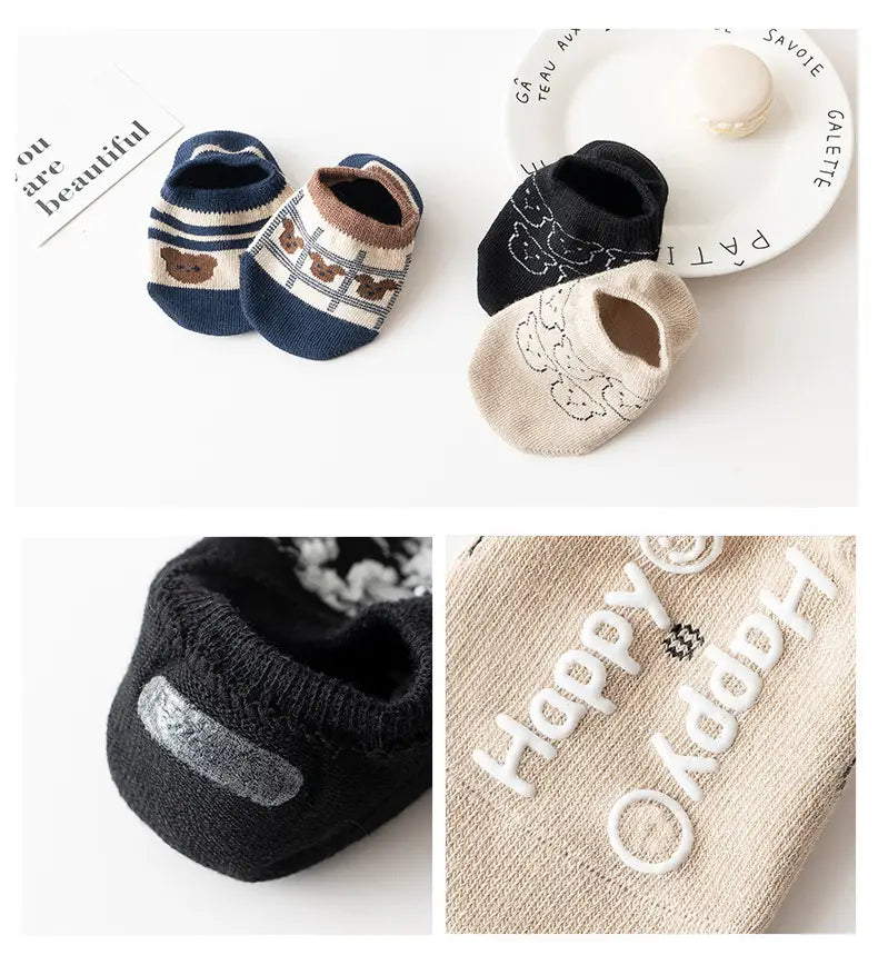 Spring Anti Slip Baby Socks Toddler Kids Floor Socks with Rubber Soles Autumn Newborn Baby Boy Girl Cartoon Cute Ball
