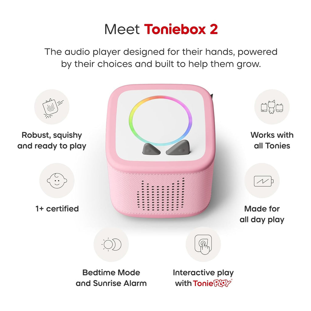 Tonies Toniebox 2 Play Set Including Paw Patrol Chase Tonie, Tonieplay Game & Tonieplay Controller - Cloud Pink