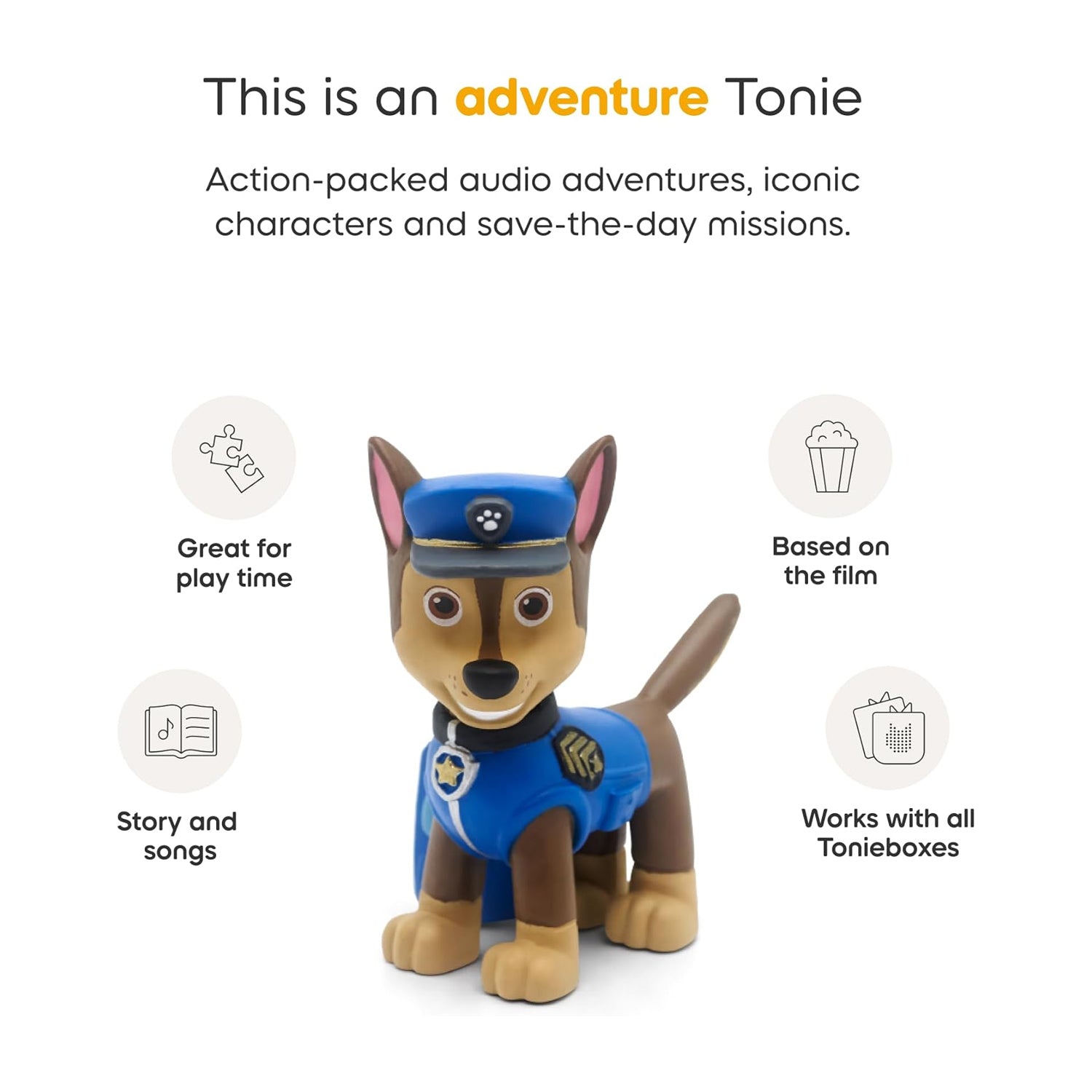 Tonies Toniebox 2 Play Set Including Paw Patrol Chase Tonie, Tonieplay Game & Tonieplay Controller - Moon Grey