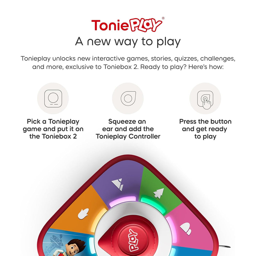 Tonies Toniebox 2 Play Set Including Paw Patrol Chase Tonie, Tonieplay Game & Tonieplay Controller - Sky Blue
