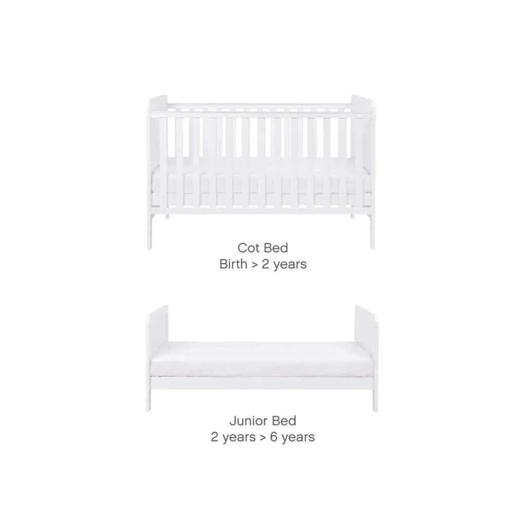 Tutti Bambini Rio 3 Piece Room Set with Pocket Sprung Mattress - White