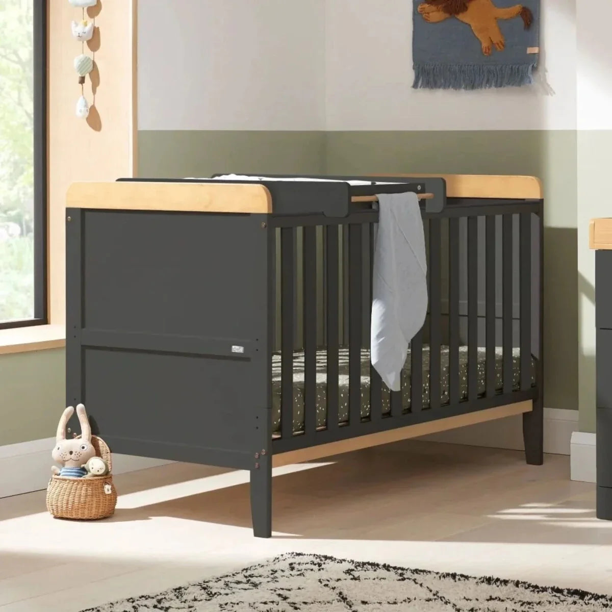 Tutti Bambini Rio 3 Piece Room Set with Pocket Sprung Mattress - Slate/Honey Oak