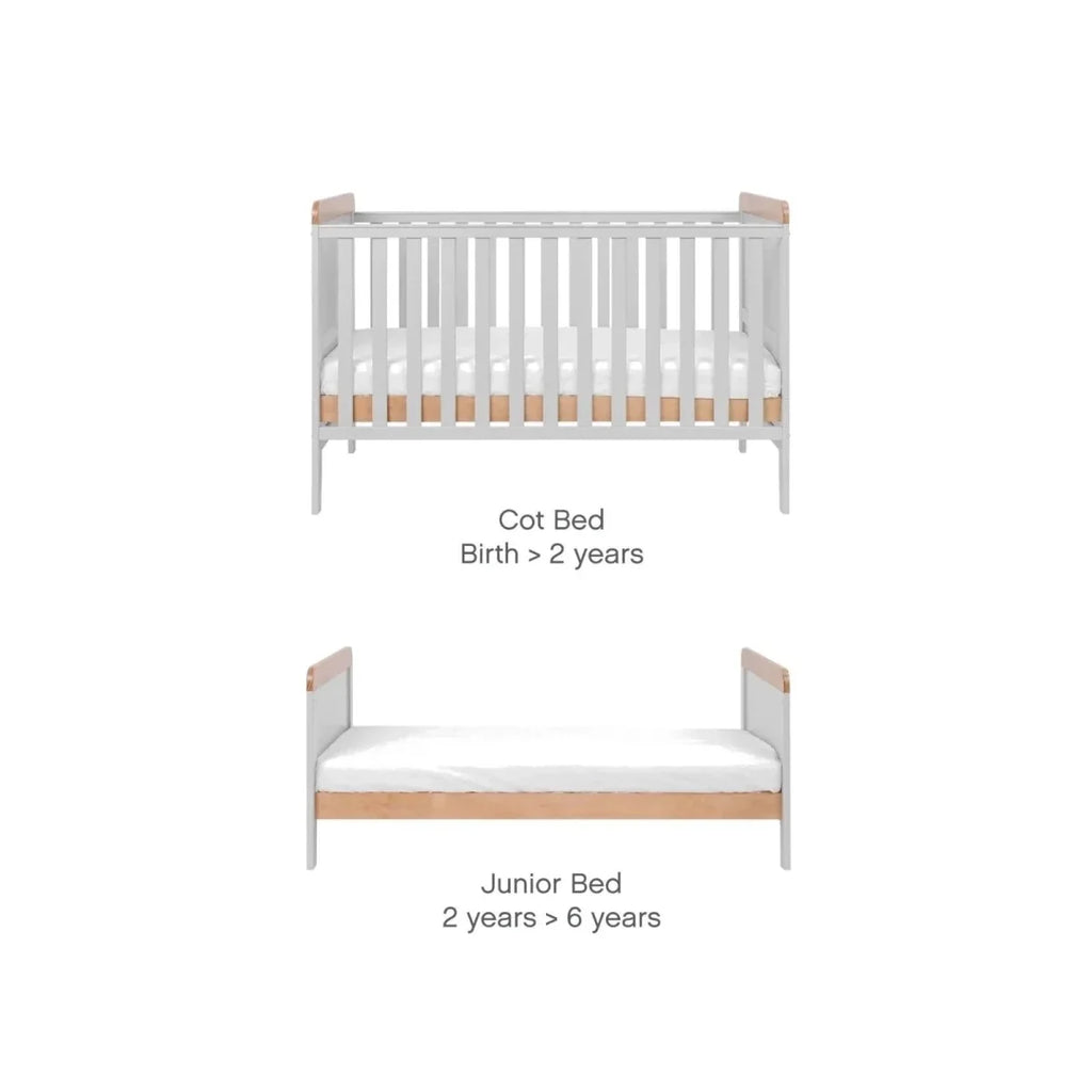 Tutti Bambini Rio 3 Piece Room Set with Pocket Sprung Mattress - Dove Grey/Honey Oak
