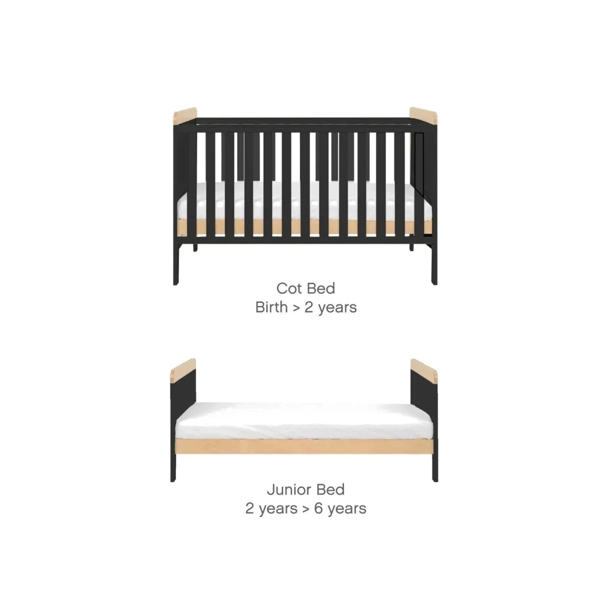 Tutti Bambini Rio 3 Piece Room Set with Sprung Mattress - Slate/Honey Oak