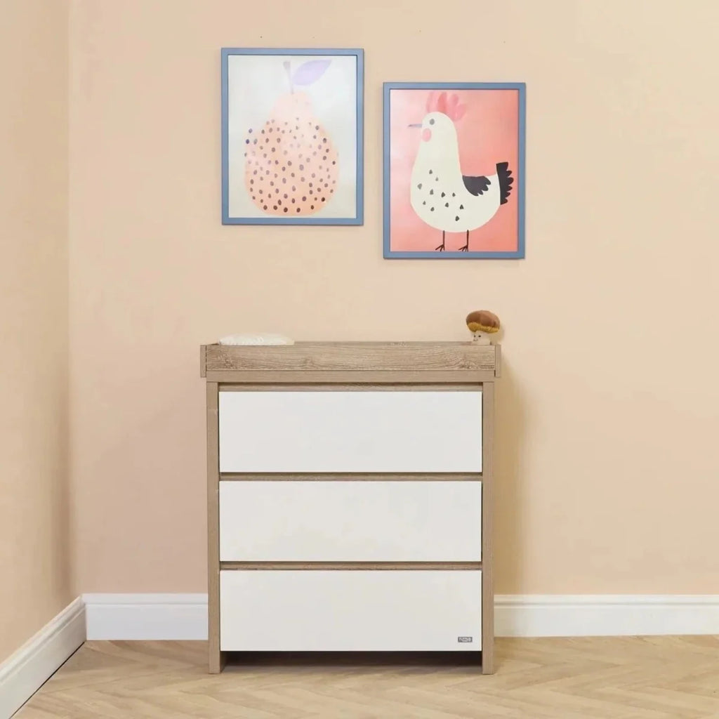 Tutti Bambini Modena 2 Piece Room Set with Sprung Fibre Mattress - White/Oak