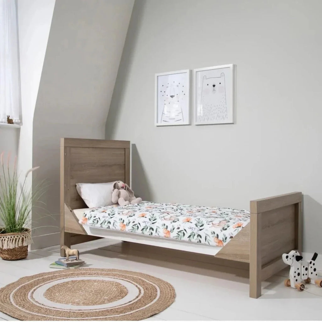 Tutti Bambini Modena 3 Piece Room Set with Deluxe Fibre Mattress - White/Oak