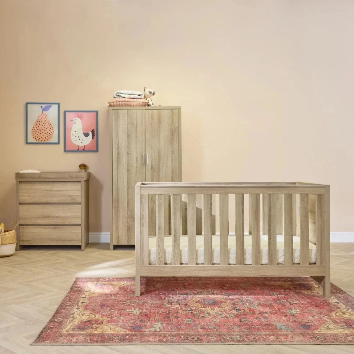 Tutti Bambini Modena 3 Piece Room Set with Pocket Sprung Mattress - Oak