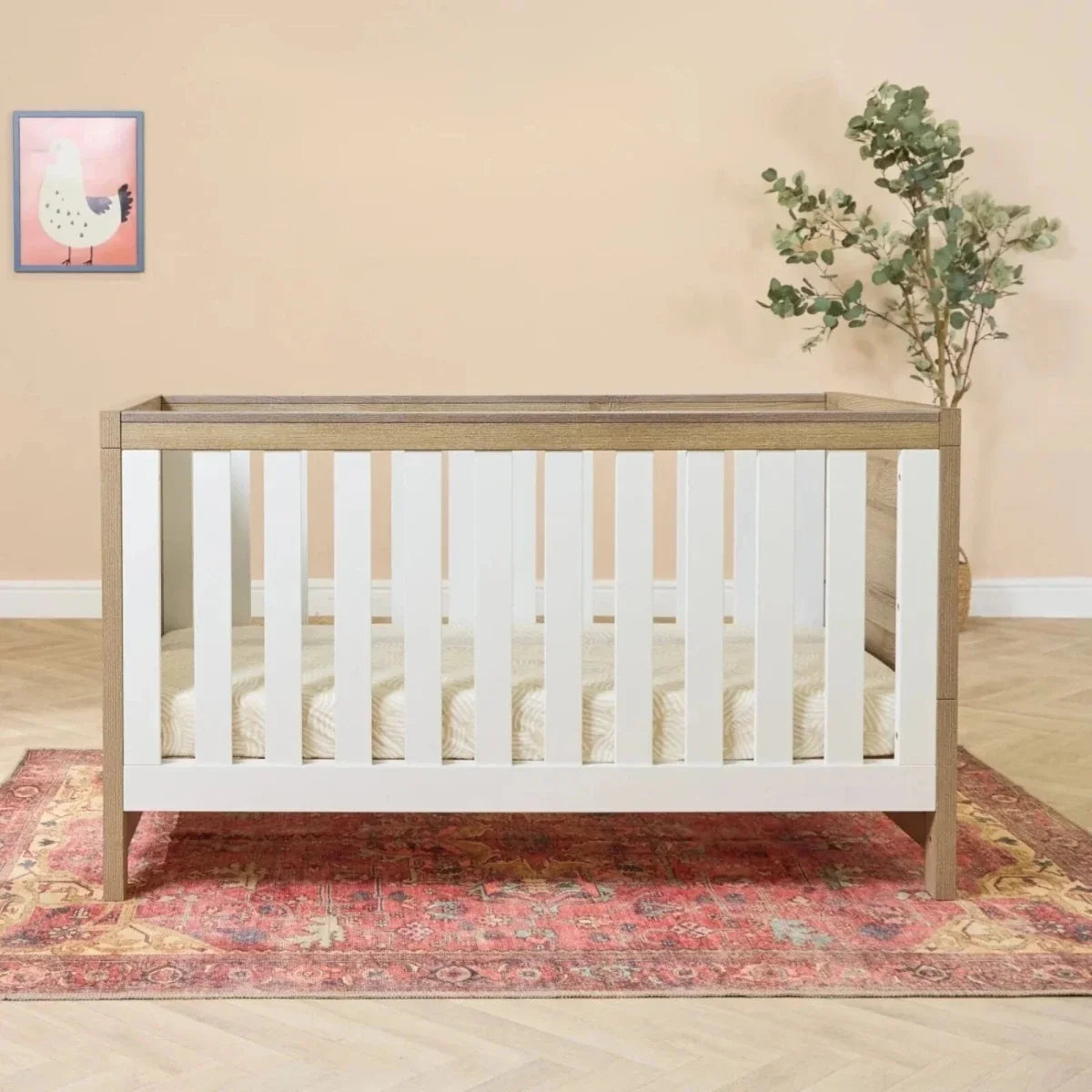 Tutti Bambini Modena 3 Piece Room Set with Pocket Sprung Mattress - White/Oak