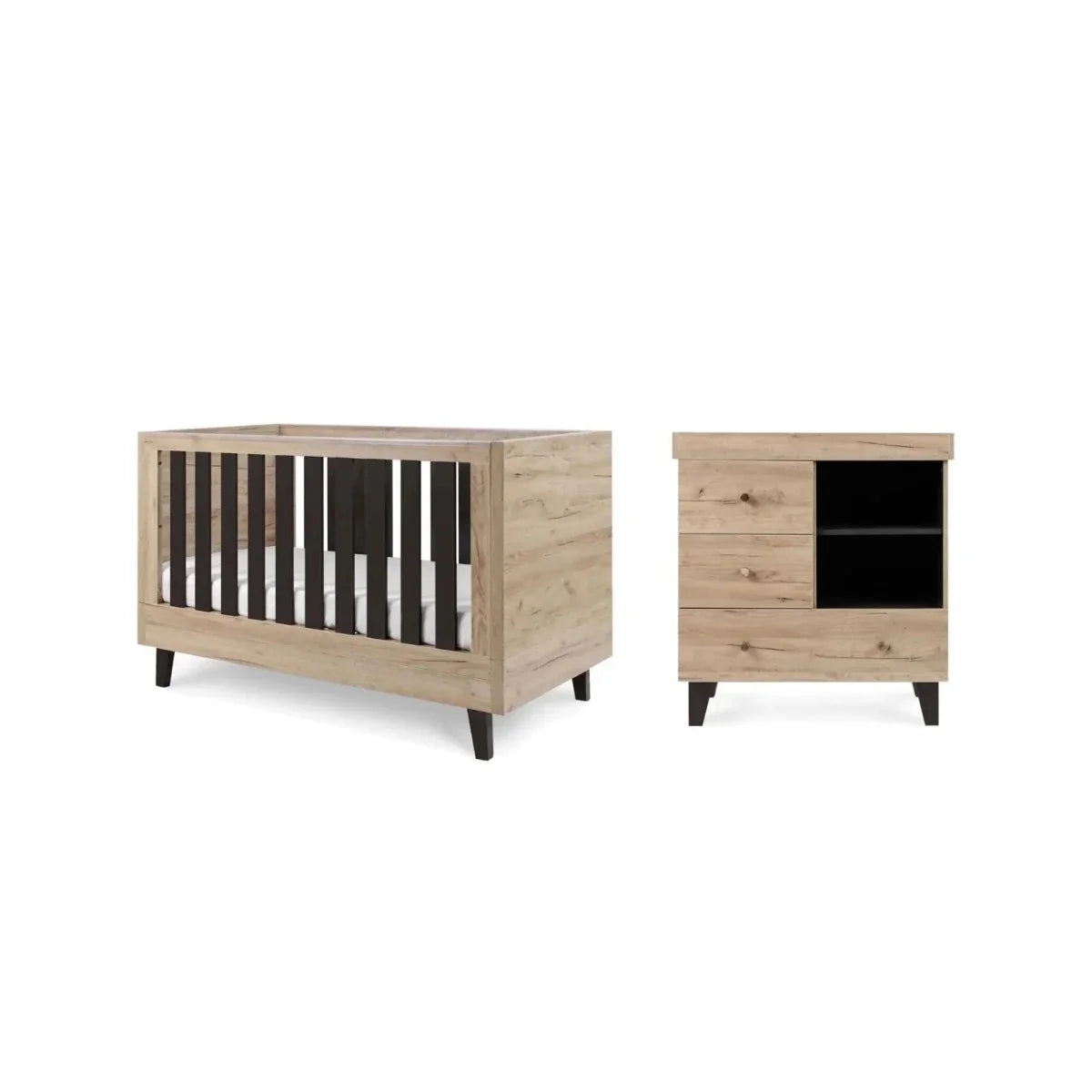 Tutti Bambini Como 2 Piece Furniture Set - Distressed Oak/Slate Grey