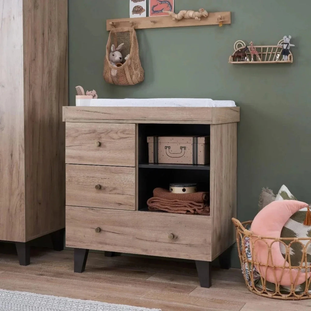 Tutti Bambini Como 2 Piece Furniture Set - Distressed Oak/Slate Grey