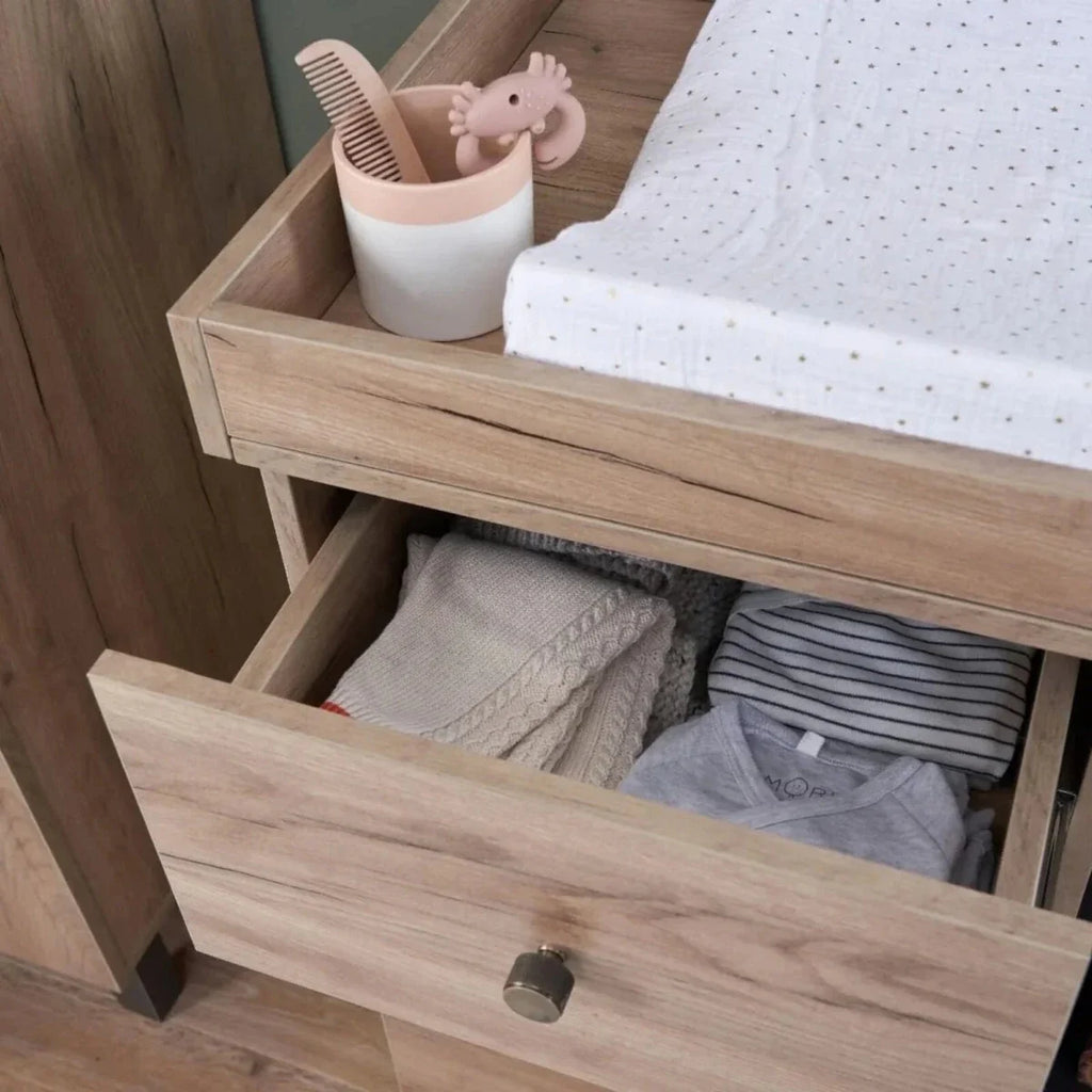 Tutti Bambini Como 2 Piece Furniture Set - Distressed Oak/Slate Grey
