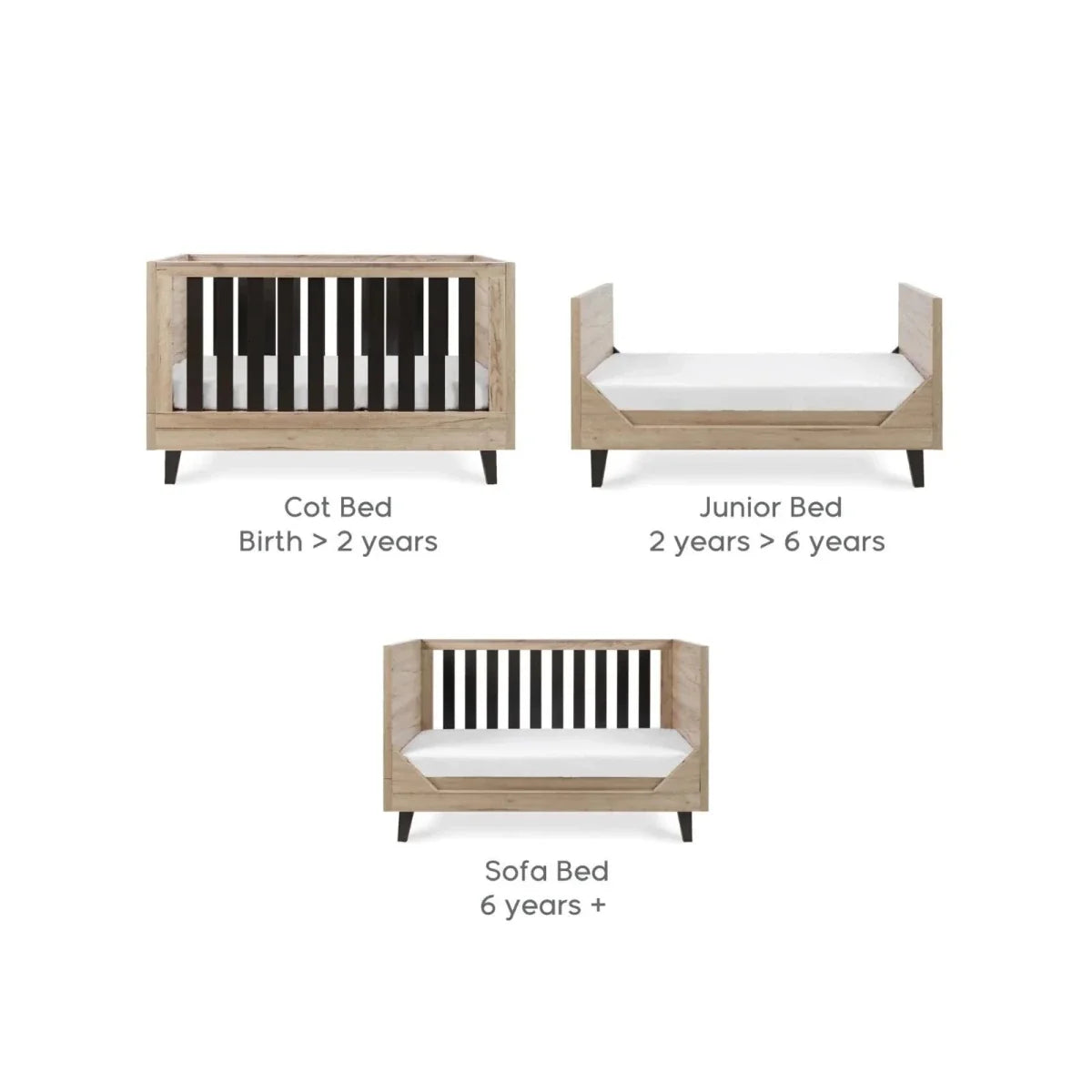 Tutti Bambini Como 2 Piece Furniture Set - Distressed Oak/Slate Grey