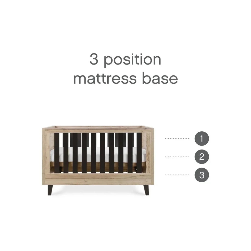 Tutti Bambini Como Cot Bed - Distressed Oak/Slate Grey