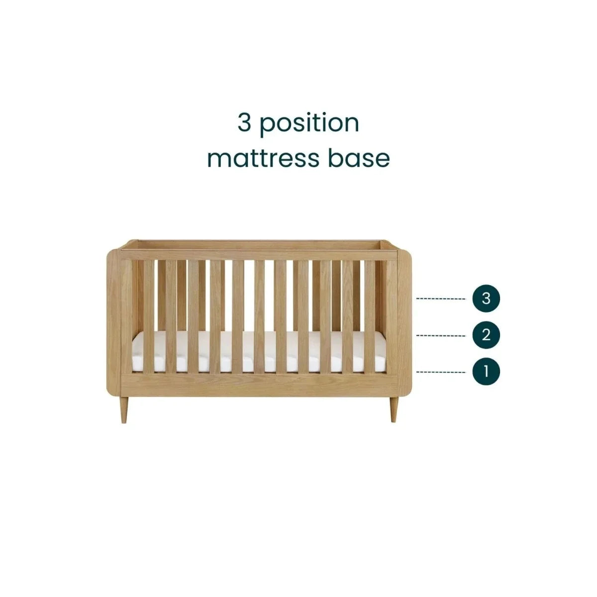 Tutti Bambini Japandi Cot Bed - Light Oak