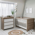 Tutti Bambini Modena 2 Piece Room Set with Deluxe Fibre Mattress - White/Oak