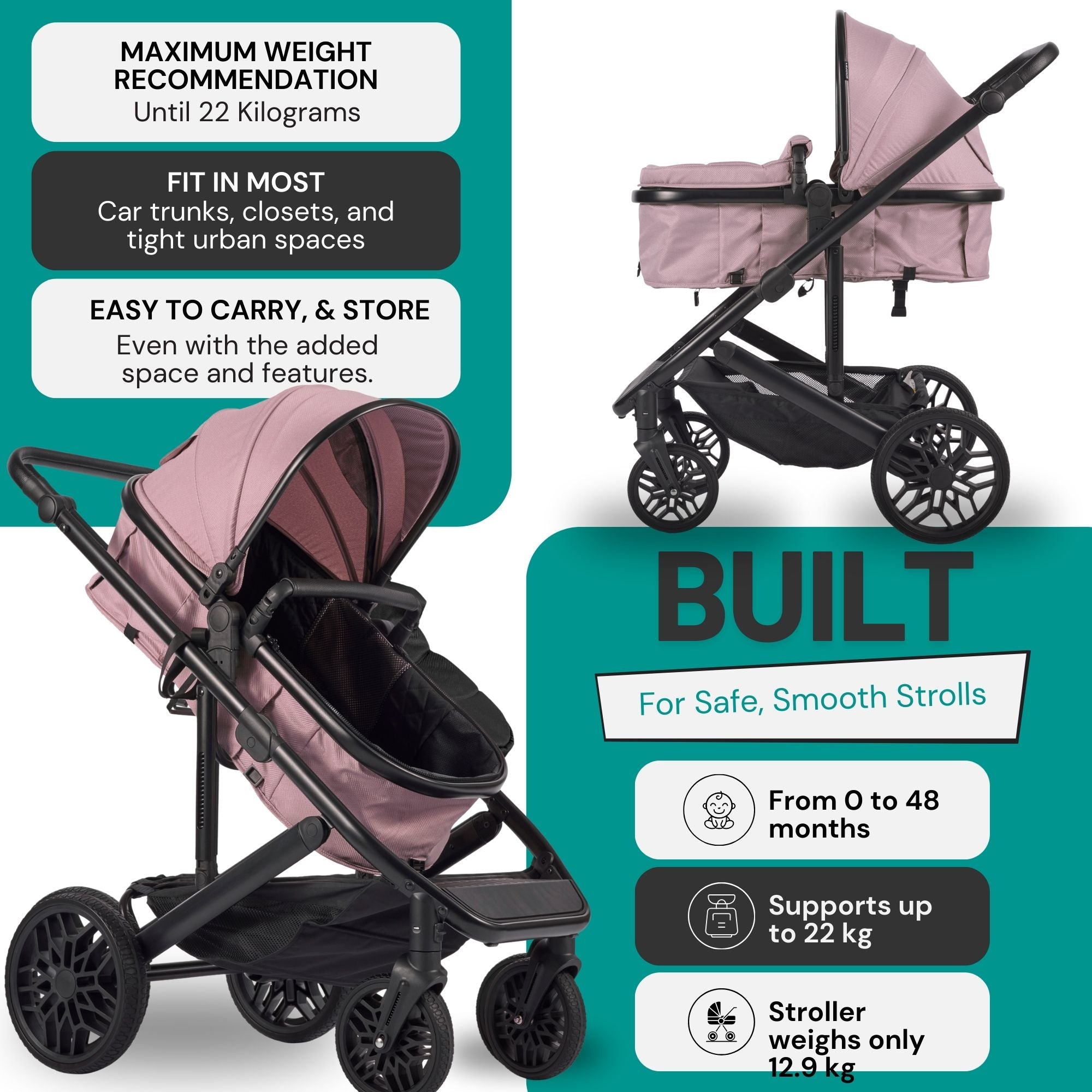 Lejoux Avant Baby Pram Stroller Carrycot Pushchair 0 Months+