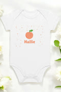 Peach Personalised Bodysuit in White