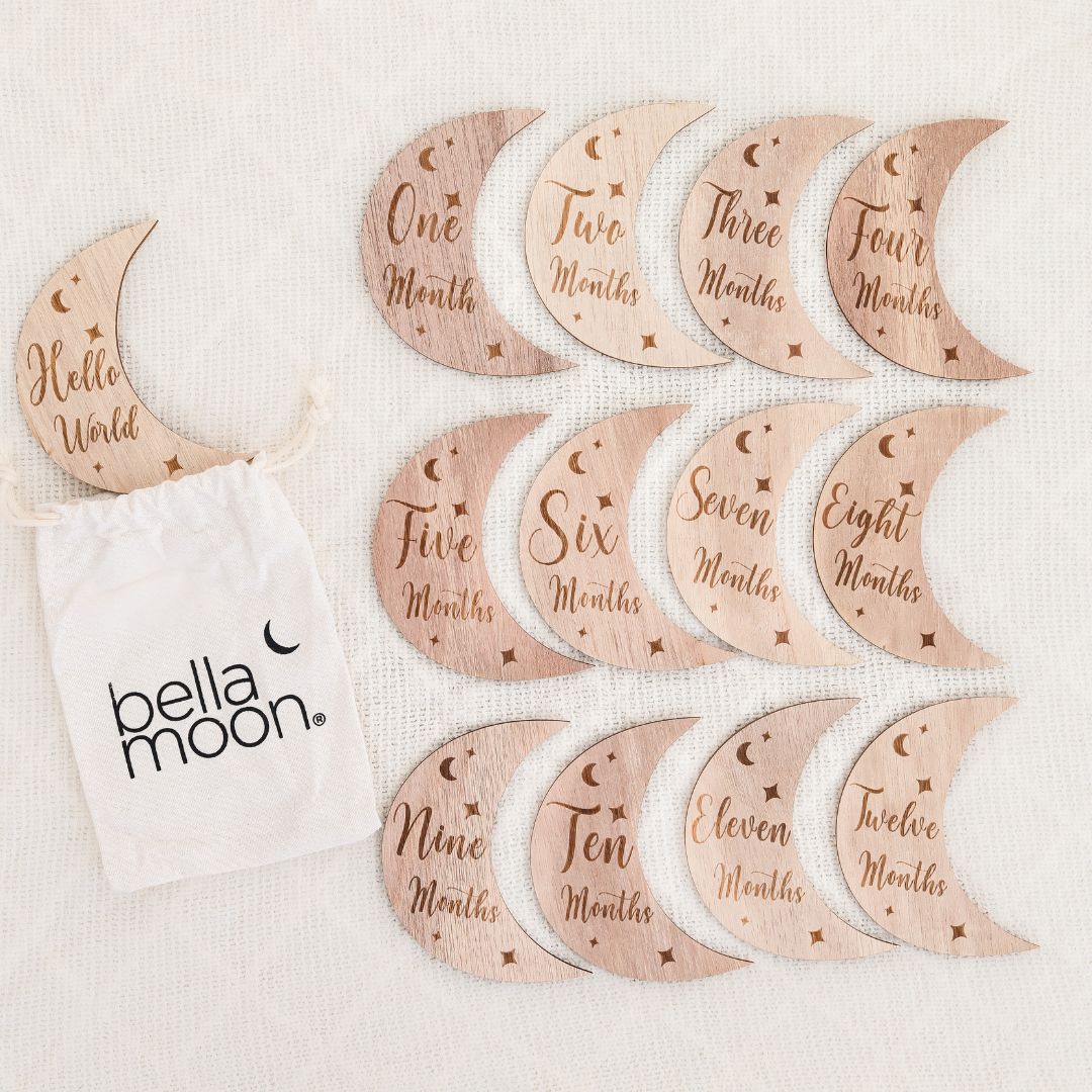 Wooden Month-by-Month Baby Milestone Set-0