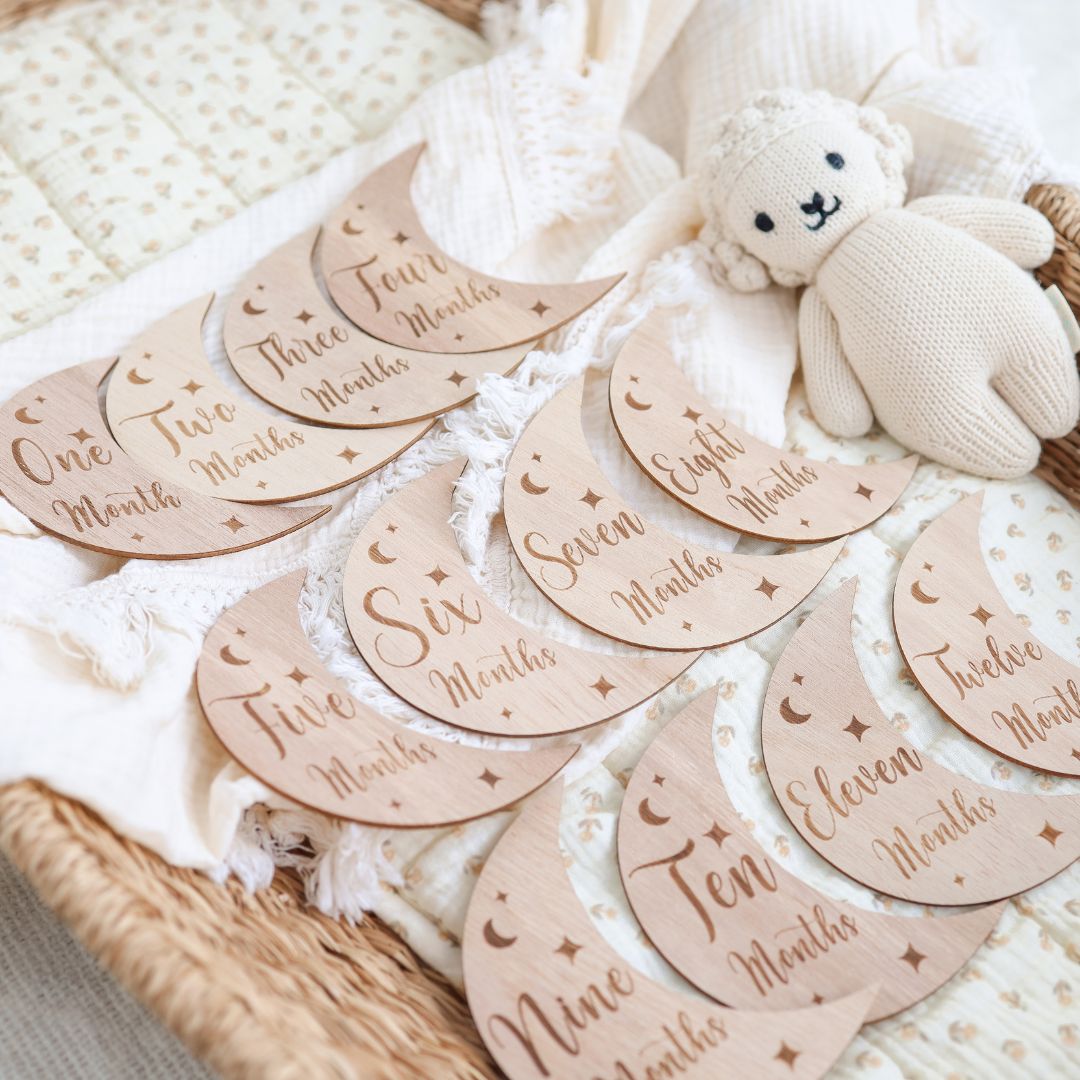 Wooden Month-by-Month Baby Milestone Set-2