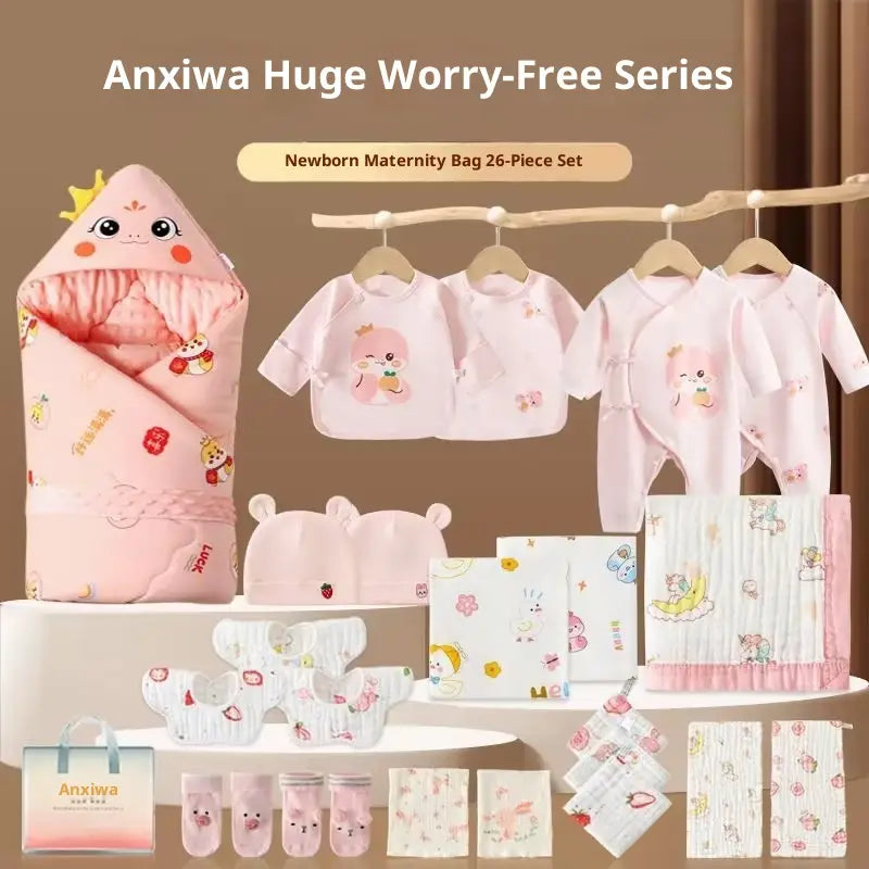 Maternity Bag Newborn Swaddle Bath Towel Clothing Set