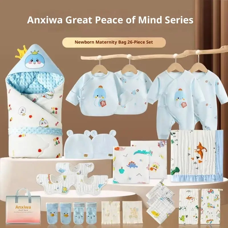 Maternity Bag Newborn Swaddle Bath Towel Clothing Set