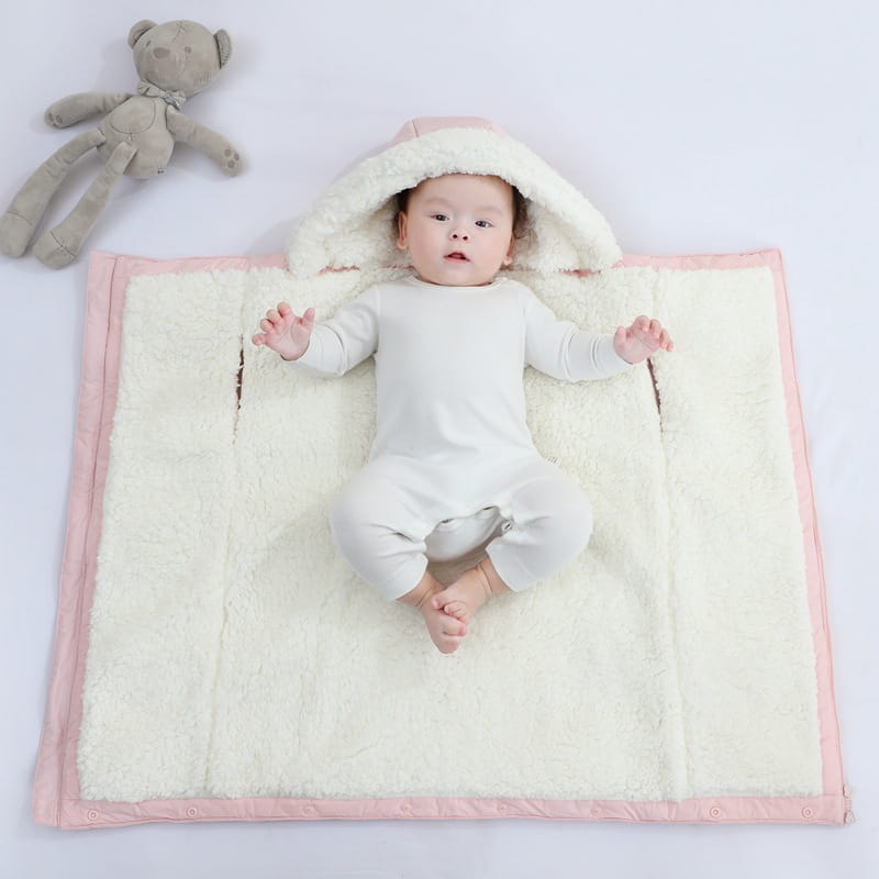 Autumn And Winter Warm Thickened Hooded Newborn Swaddle