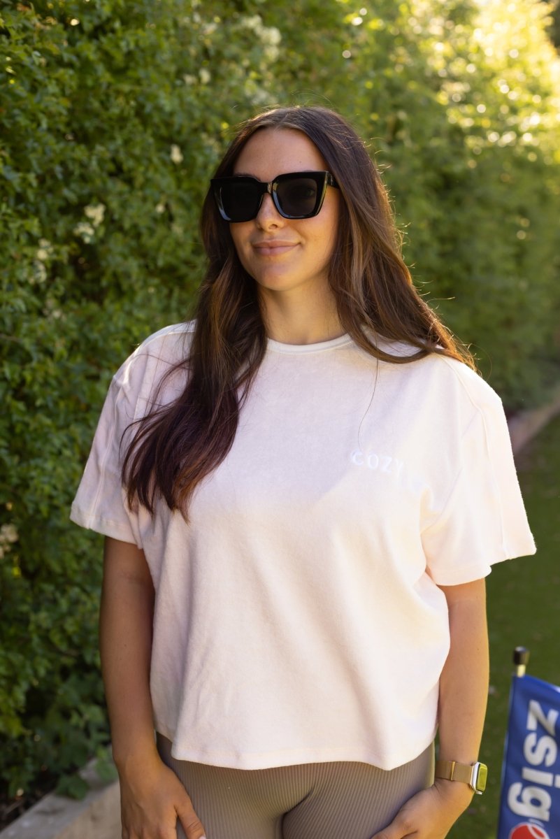 Adult COZY Terry Towel Tee - Pink - T-Shirts