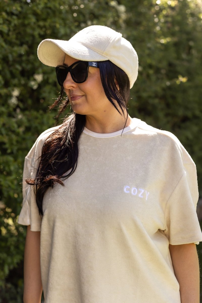 Adult COZY Terry Towel Tee - Sand - T-Shirts