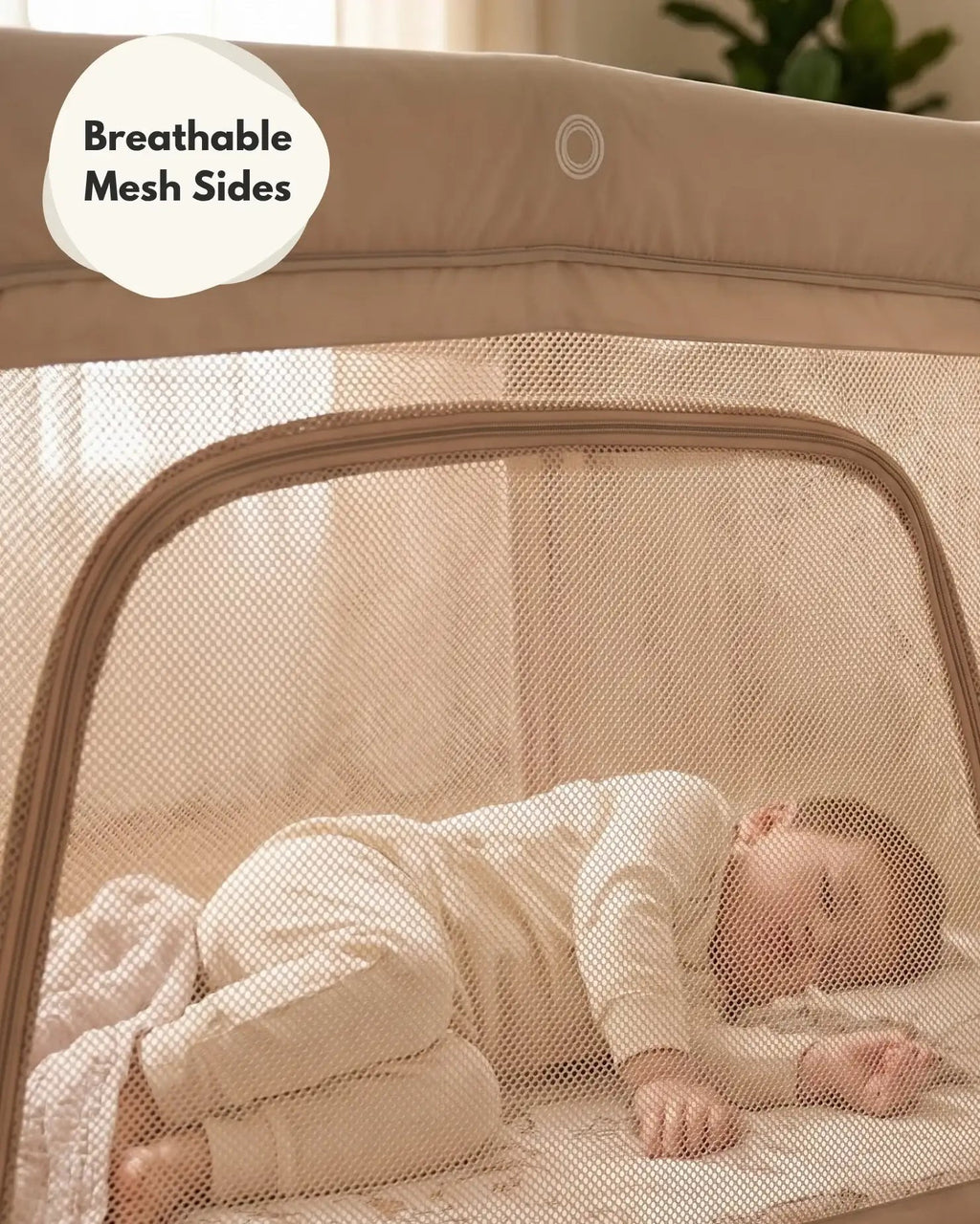 Airpod 3 Travel Cot Includes Newborn Bassinet Insert - Beige - Travel Cot