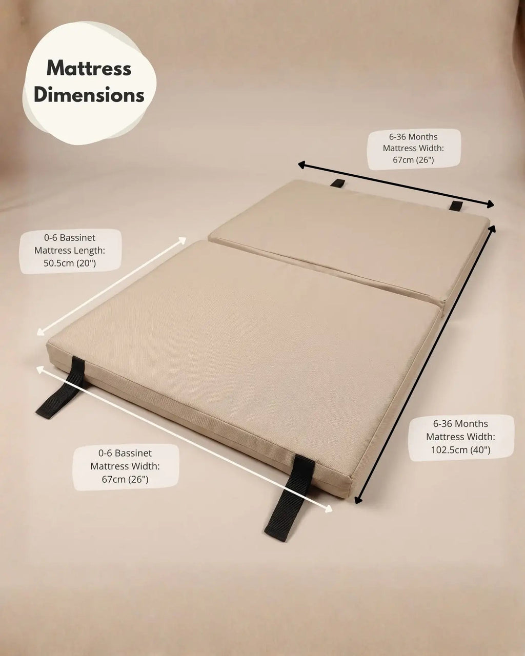 Airpod 3 Travel Cot Includes Newborn Bassinet Insert - Beige - Travel Cot
