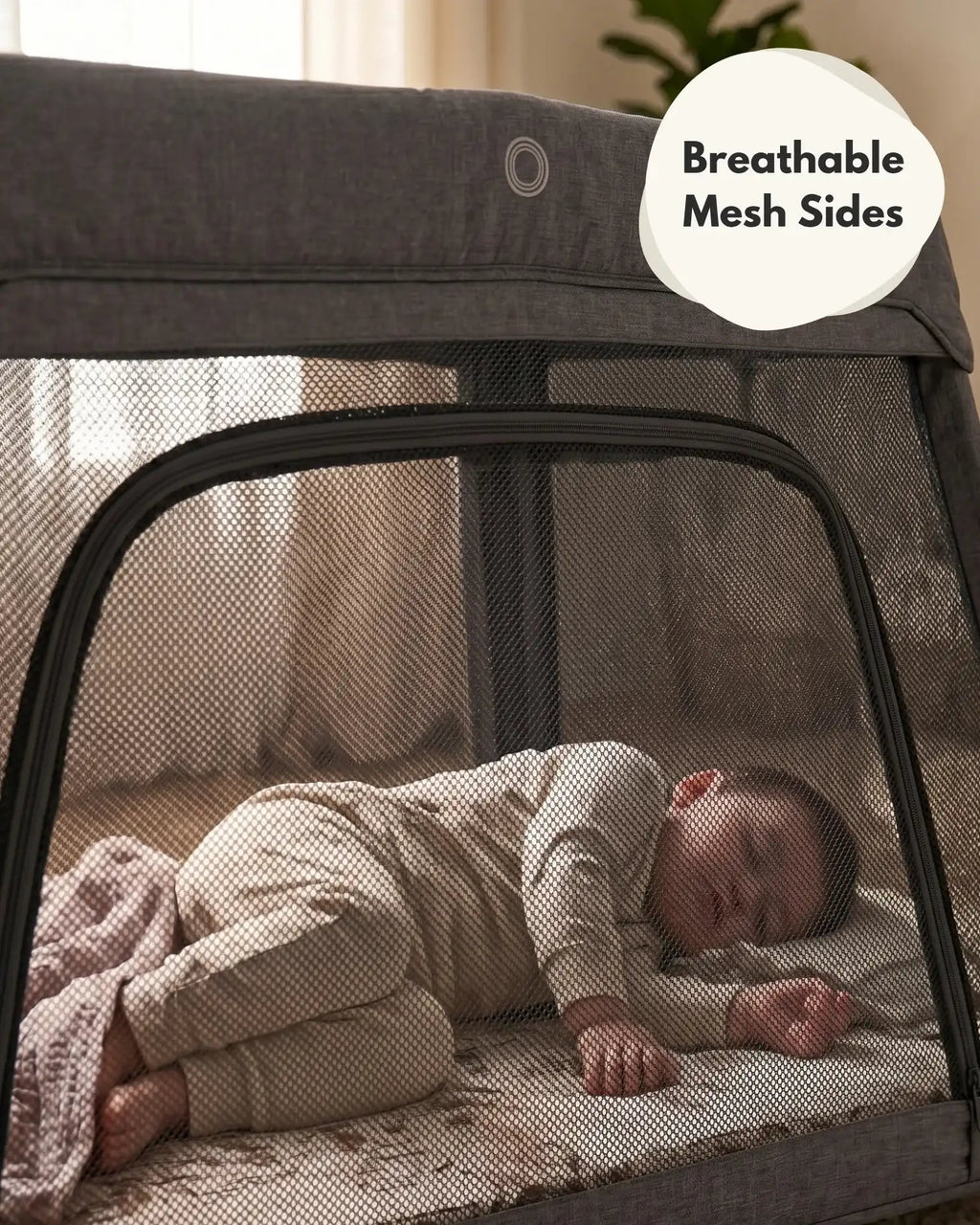 Airpod 3 Travel Cot Includes Newborn Bassinet Insert - Dark Grey - Travel Cot