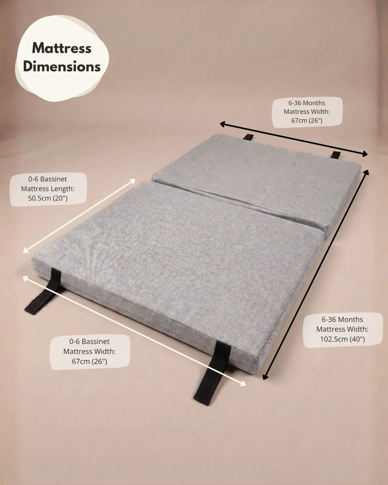 Airpod 3 Travel Cot Includes Newborn Insert - Light Grey - Travel Cot