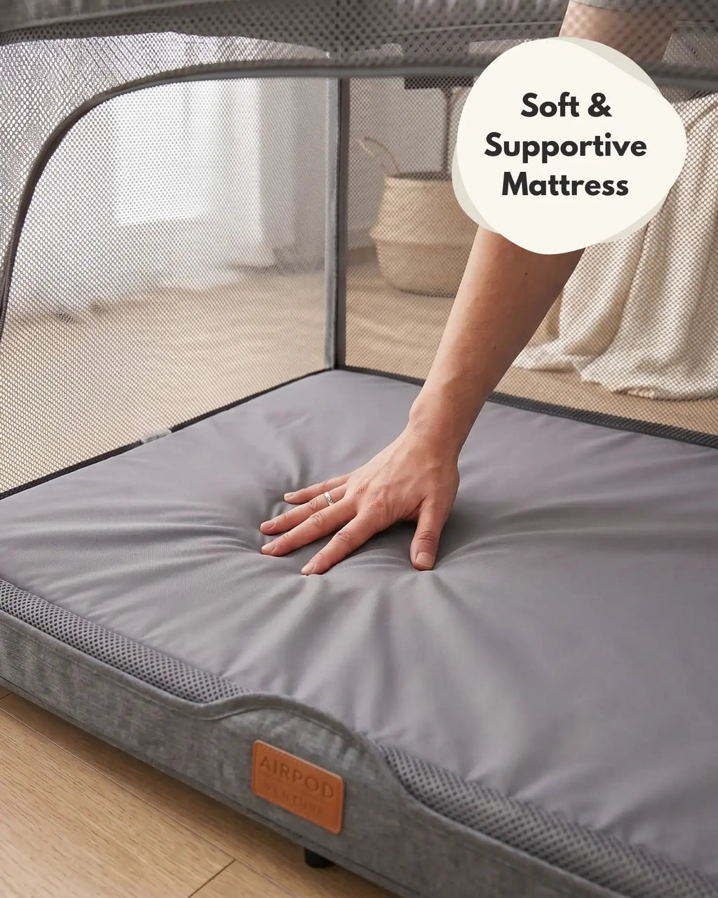Airpod 3 Travel Cot Includes Newborn Insert - Light Grey - Travel Cot