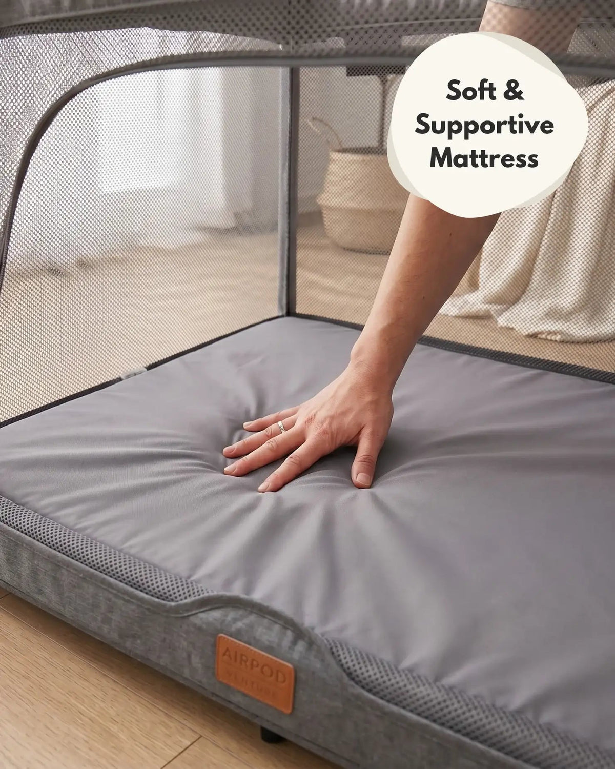 Airpod 3 Travel Cot Includes Newborn Insert - Light Grey - Travel Cot