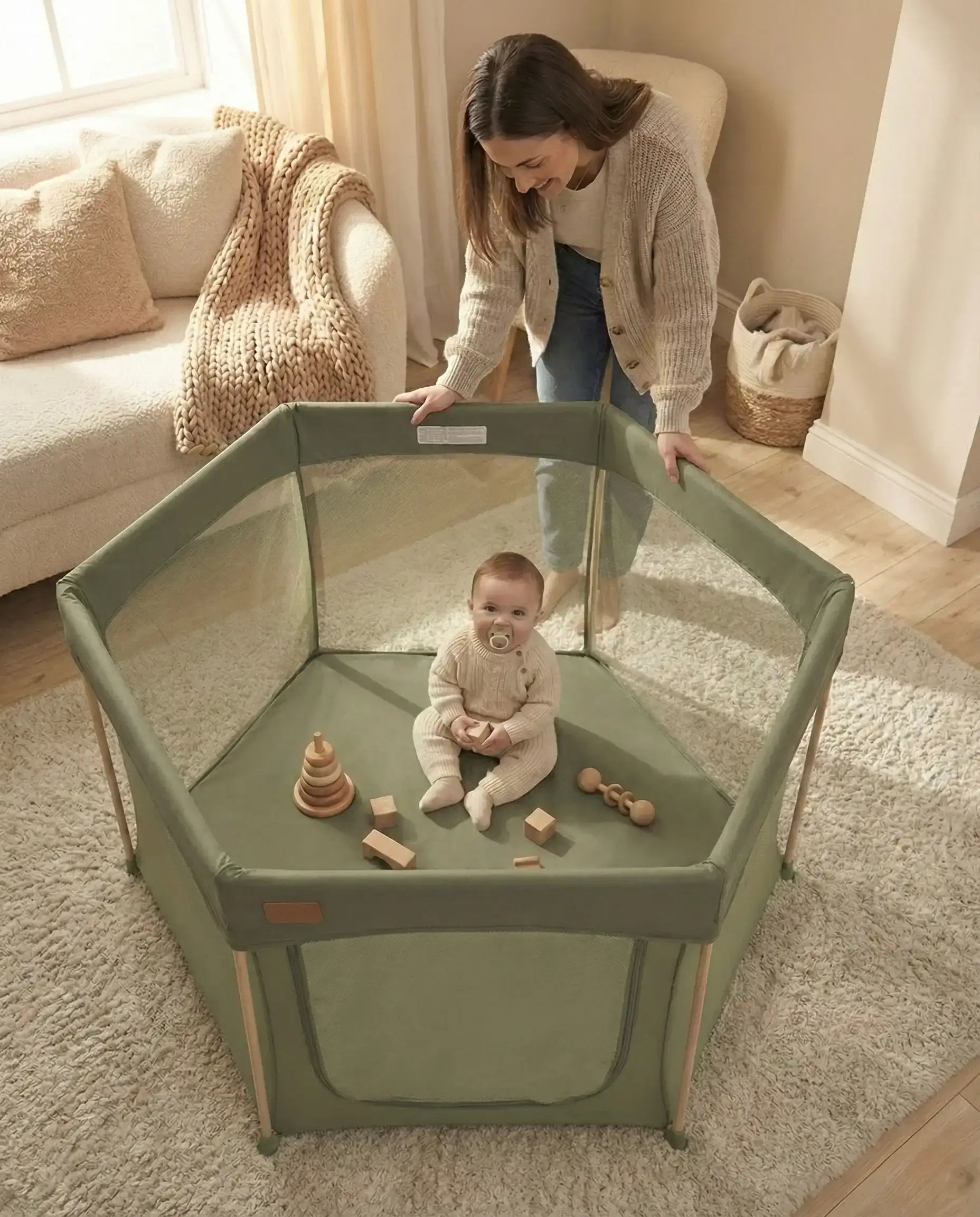 All Stars JOY Baby Playpen - Green - Playpen