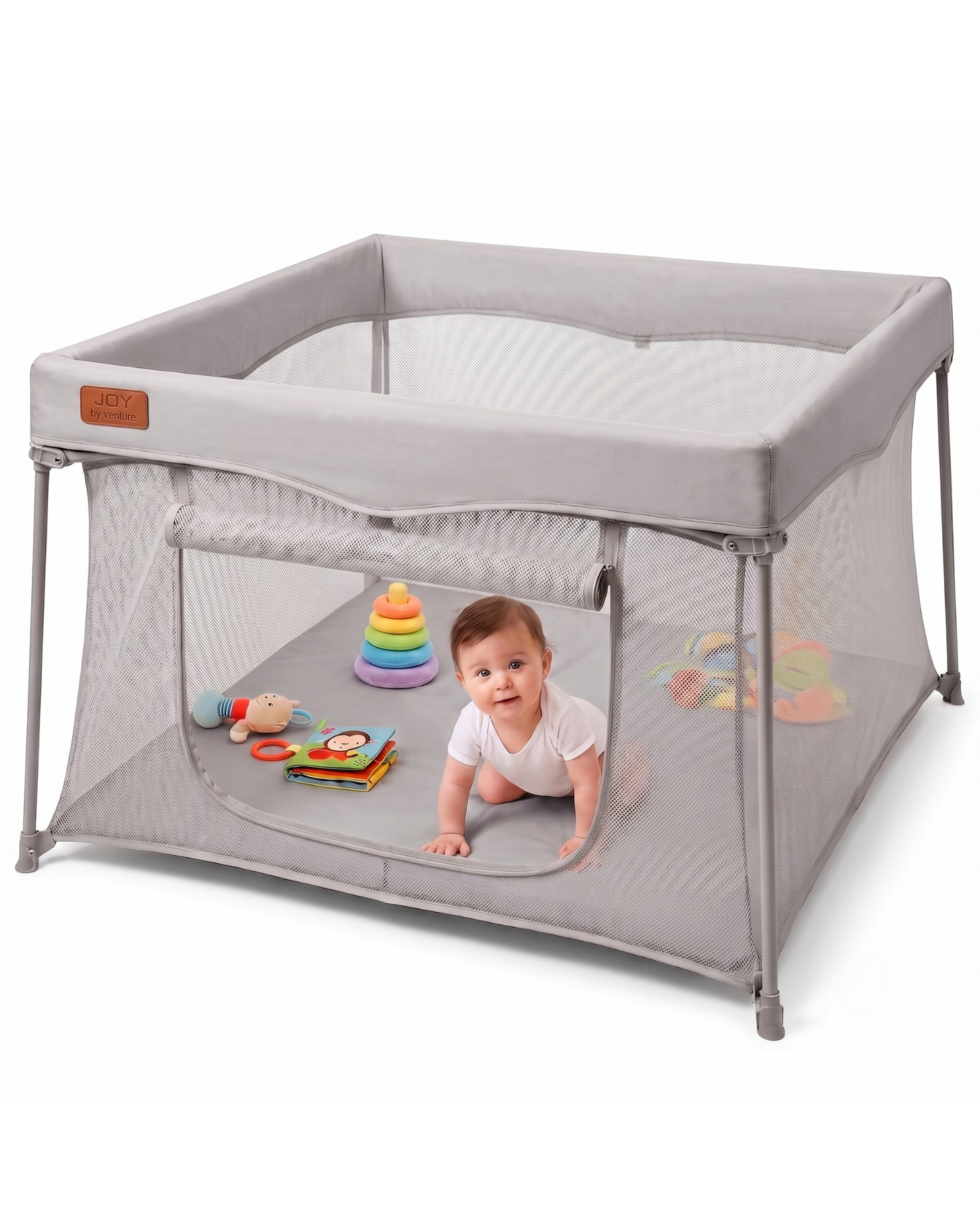 All Stars JOY Square Baby Playpen - Grey - Playpen