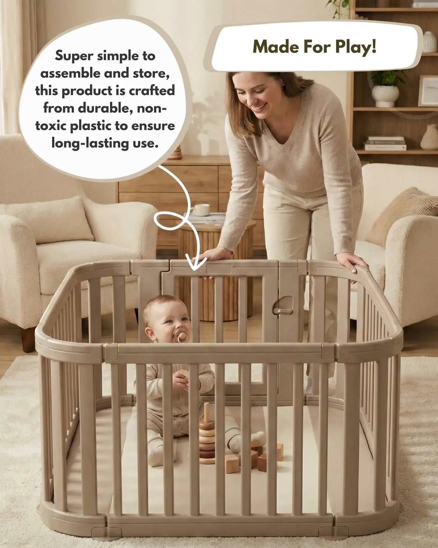 All Stars Playpen - Beige - Playpen